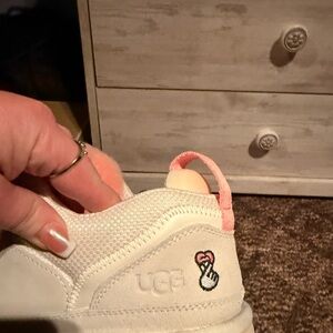 UGG women Cream Slip-On Sneakers with Pink Accents